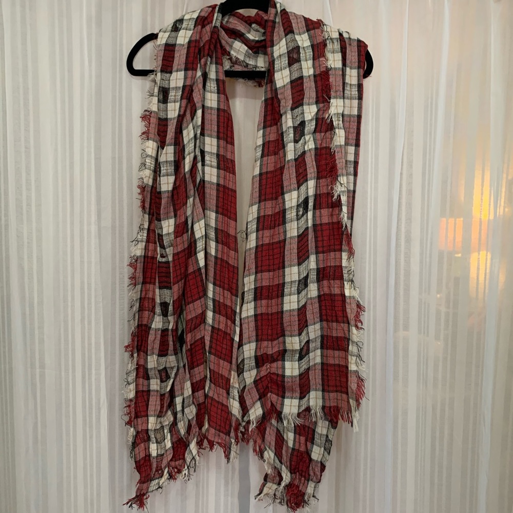 Large thin plaid scarf